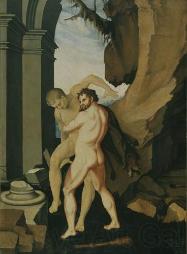 BALDUNG GRIEN, Hans Hercules and Antaeus Germany oil painting art